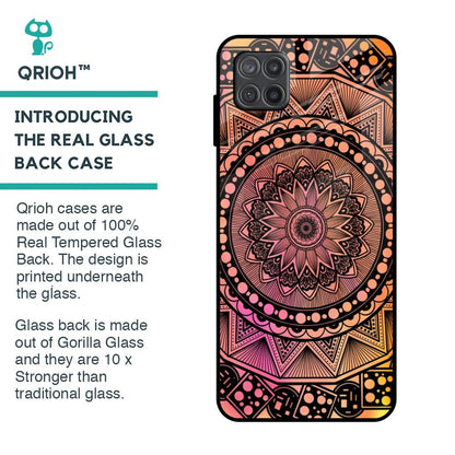 Floral Mandala Glass Case for Samsung Galaxy A12
