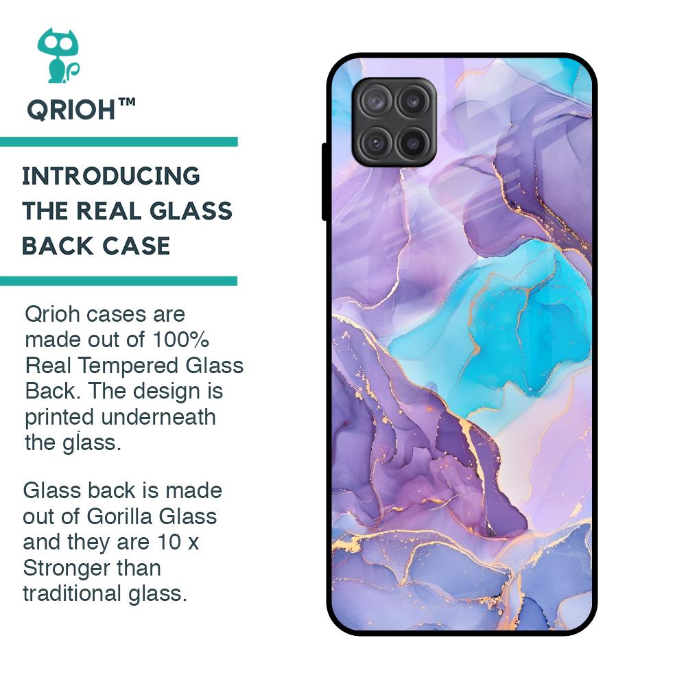 Alcohol ink Marble Glass Case for Samsung Galaxy A12