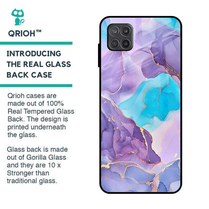 Alcohol ink Marble Glass Case for Samsung Galaxy A12
