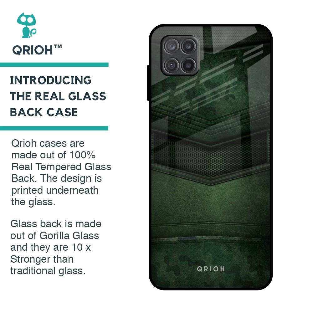 Green Leather Glass Case for Samsung Galaxy A12
