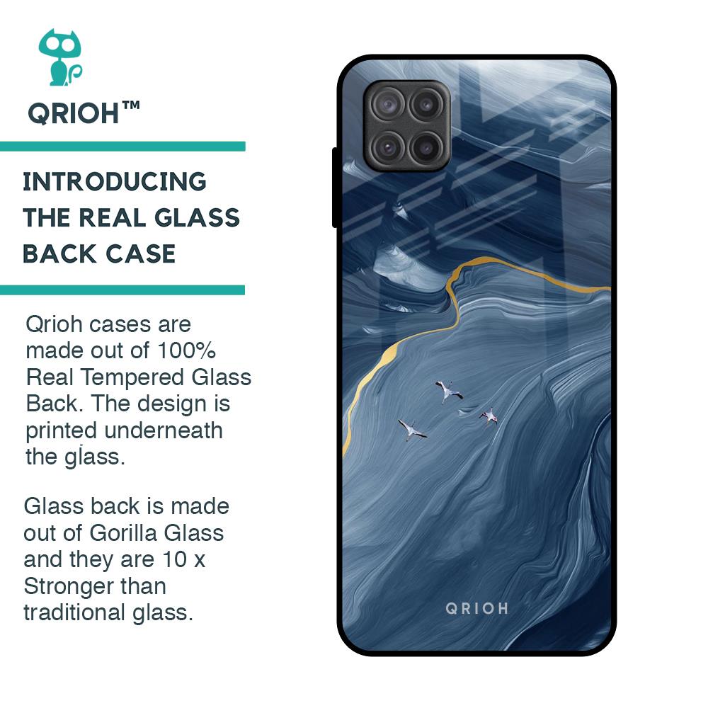 Deep Ocean Marble Glass Case for Samsung Galaxy A12