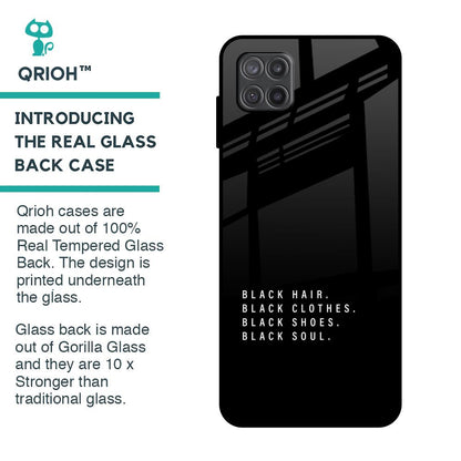 Black Soul Glass Case for Samsung Galaxy A12