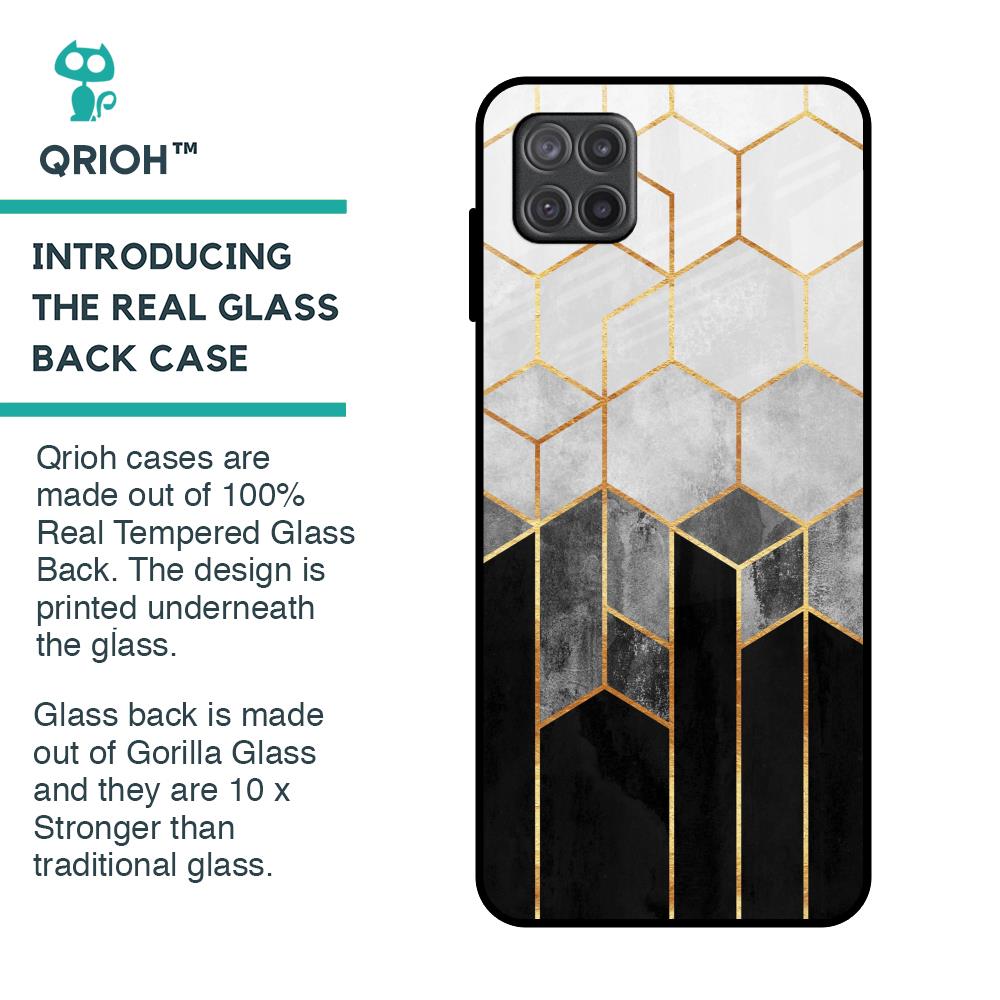Tricolor Pattern Glass Case for Samsung Galaxy A12