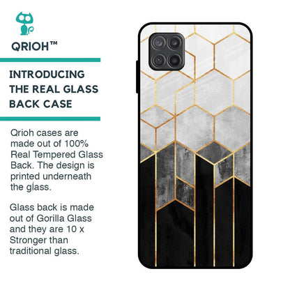 Tricolor Pattern Glass Case for Samsung Galaxy A12