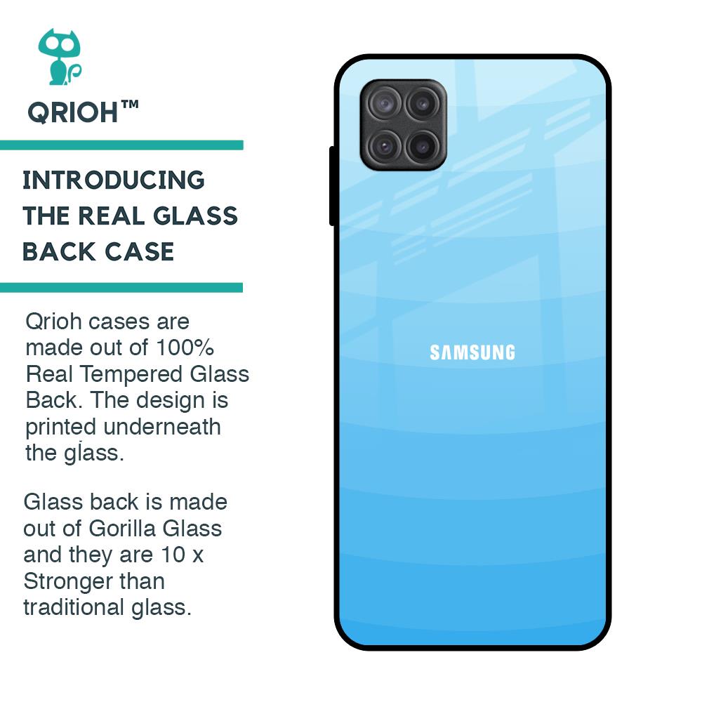 Wavy Blue Pattern Glass Case for Samsung Galaxy A12