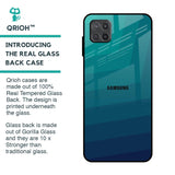 Green Triangle Pattern Glass Case for Samsung Galaxy A12