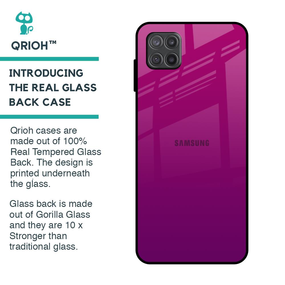 Magenta Gradient Glass Case For Samsung Galaxy A12