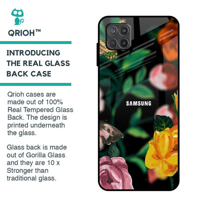 Flowers & Butterfly Glass Case for Samsung Galaxy A12