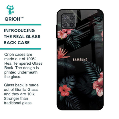 Tropical Art Flower Glass Case for Samsung Galaxy A12