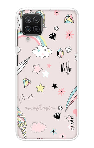 Unicorn Doodle Samsung Galaxy A12 Back Cover