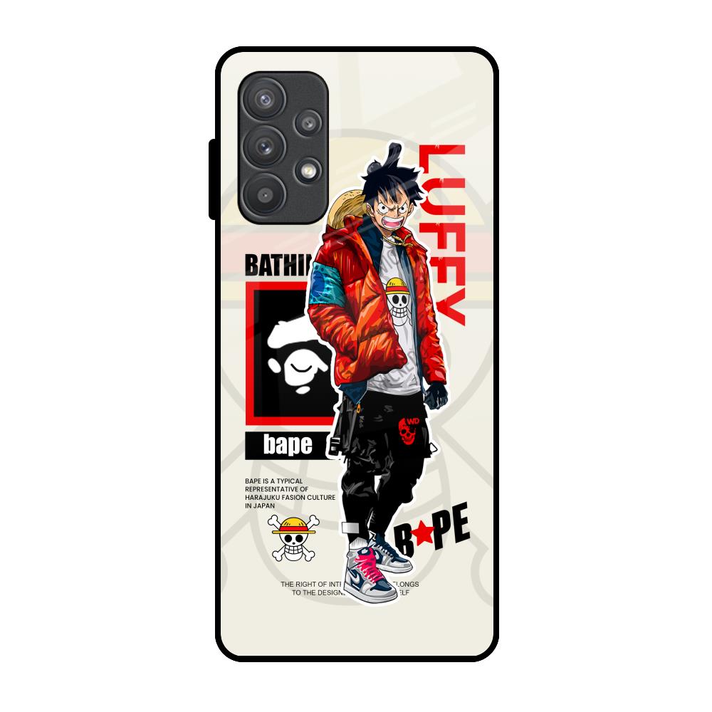 Bape Luffy Samsung Galaxy A32 Glass Back Cover Online