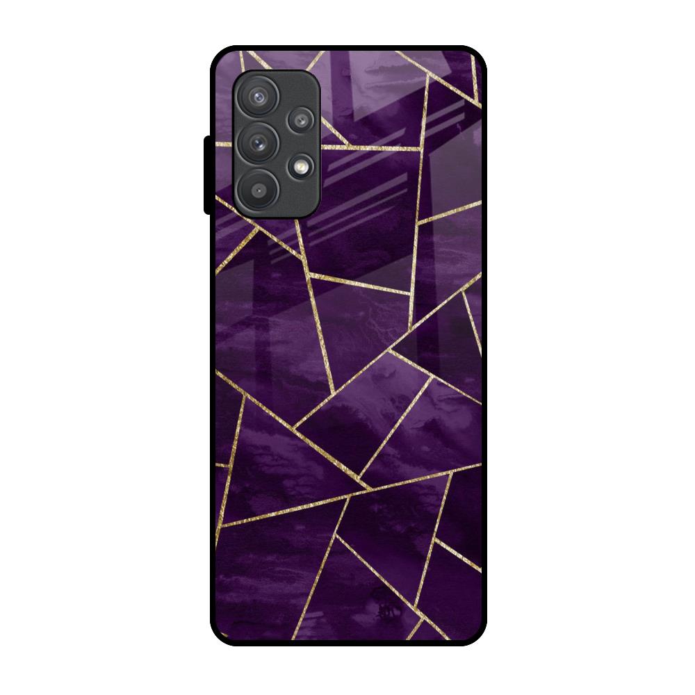Geometric Purple Samsung Galaxy A32 Glass Back Cover Online