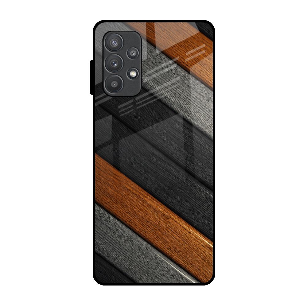 Tri Color Wood Samsung Galaxy A32 Glass Back Cover Online