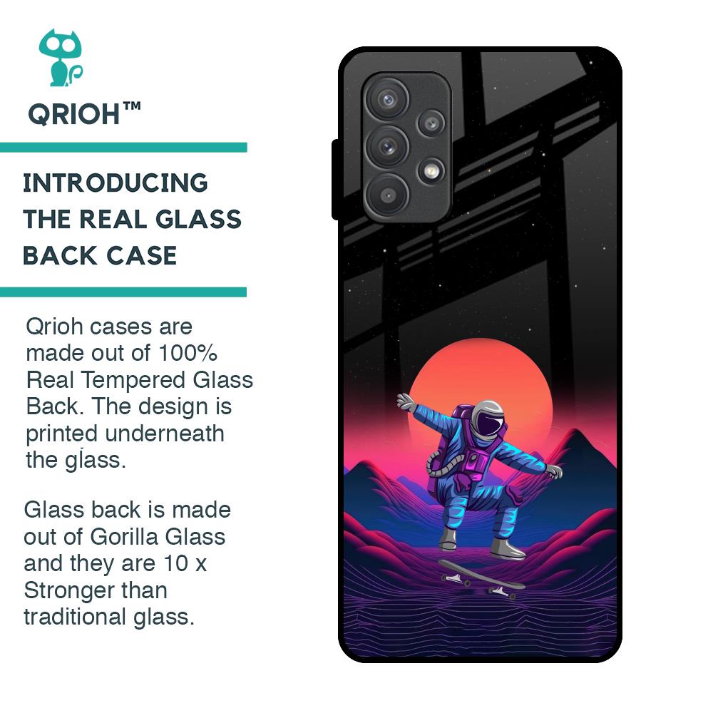 Retro Astronaut Glass Case for Samsung Galaxy A32