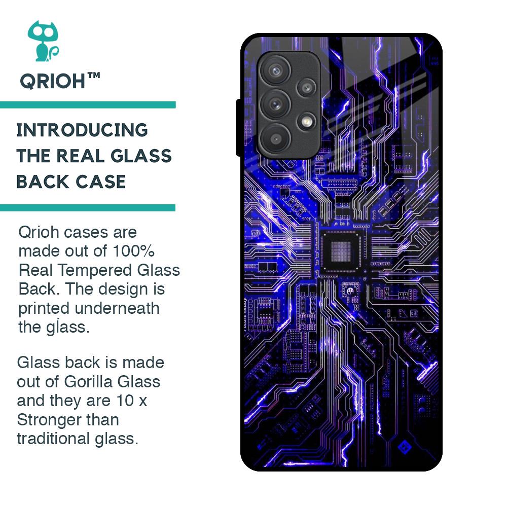 Techno Color Pattern Glass Case For Samsung Galaxy A32