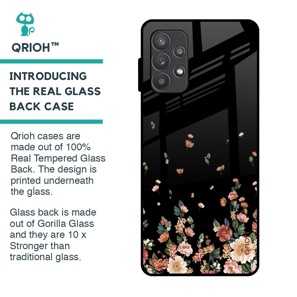 Floating Floral Print Glass Case for Samsung Galaxy A32
