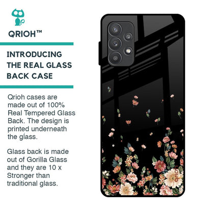Floating Floral Print Glass Case for Samsung Galaxy A32