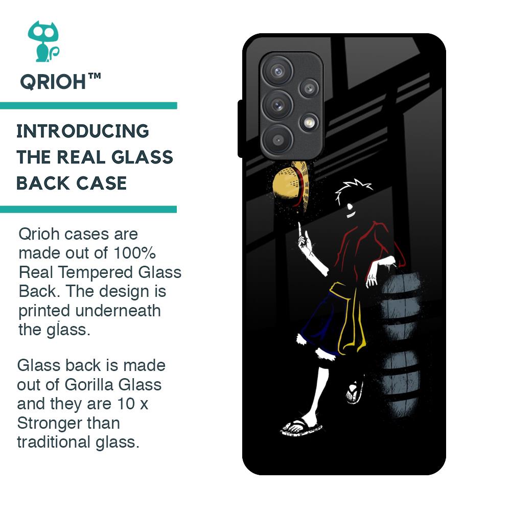 Luffy Line Art Glass Case for Samsung Galaxy A32