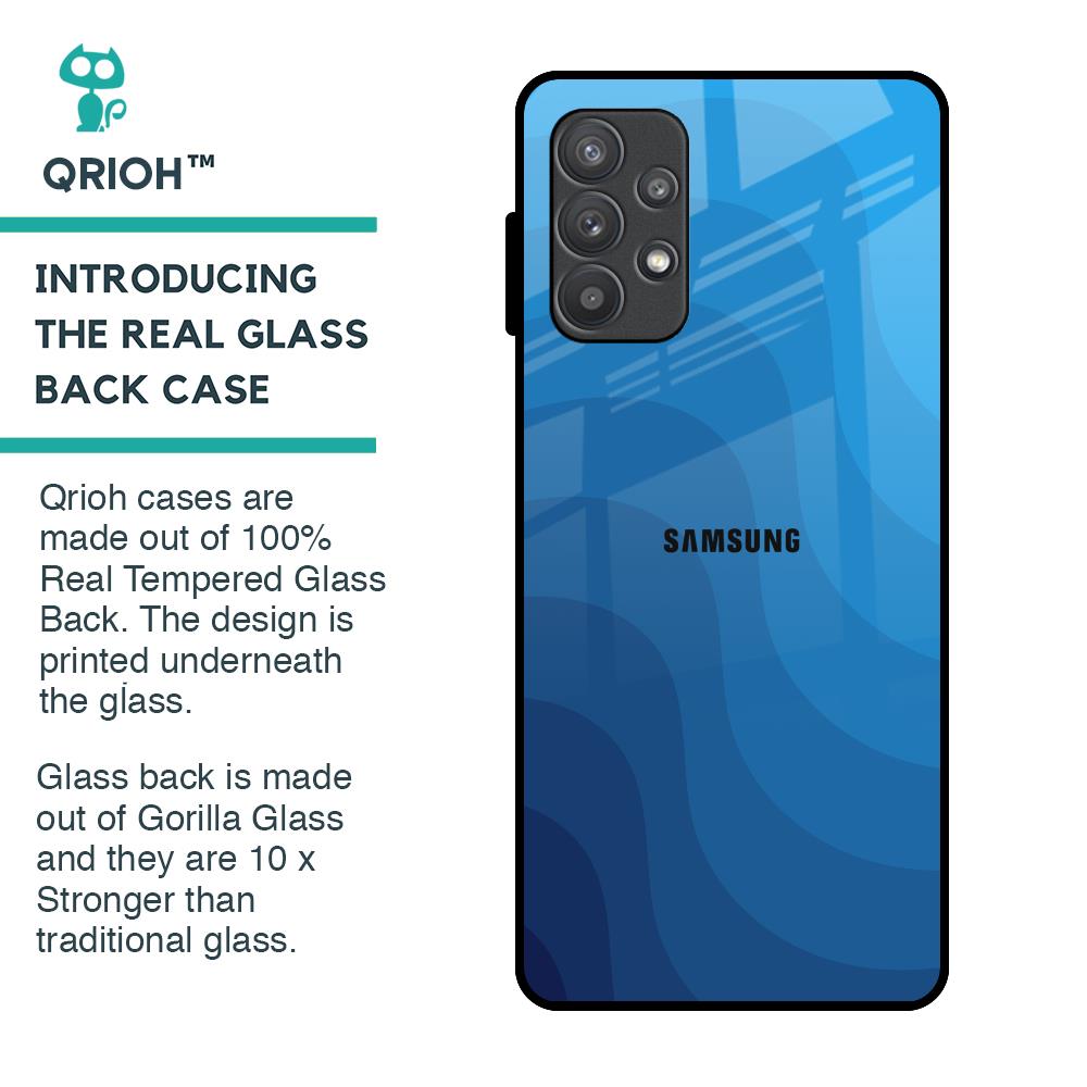 Blue Wave Abstract Glass Case for Samsung Galaxy A32