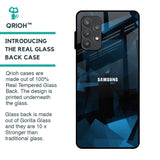 Polygonal Blue Box Glass Case For Samsung Galaxy A32