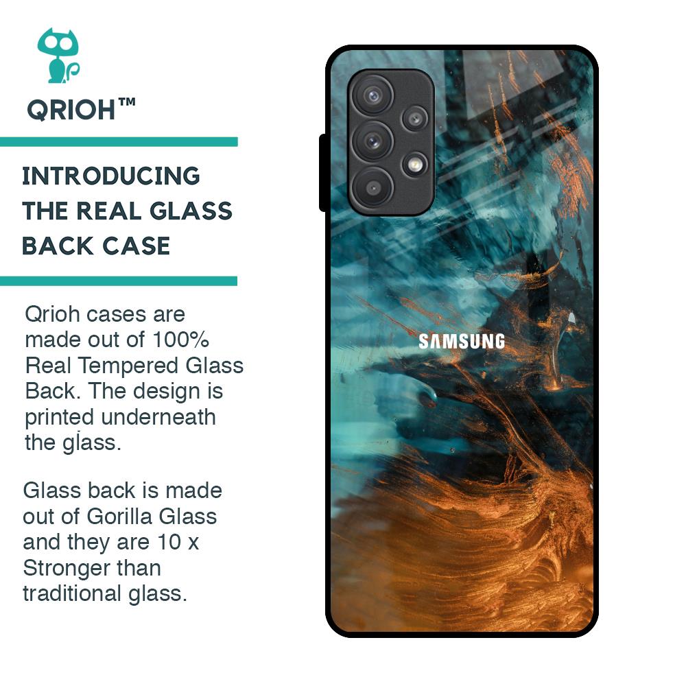 Golden Splash Glass Case for Samsung Galaxy A32