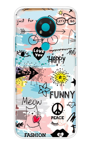 Happy Doodle Nokia 3.4 Back Cover