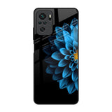 Half Blue Flower Redmi Note 10 Glass Back Cover Online