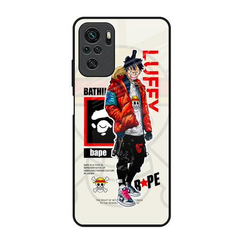 Bape Luffy Redmi Note 10 Glass Back Cover Online