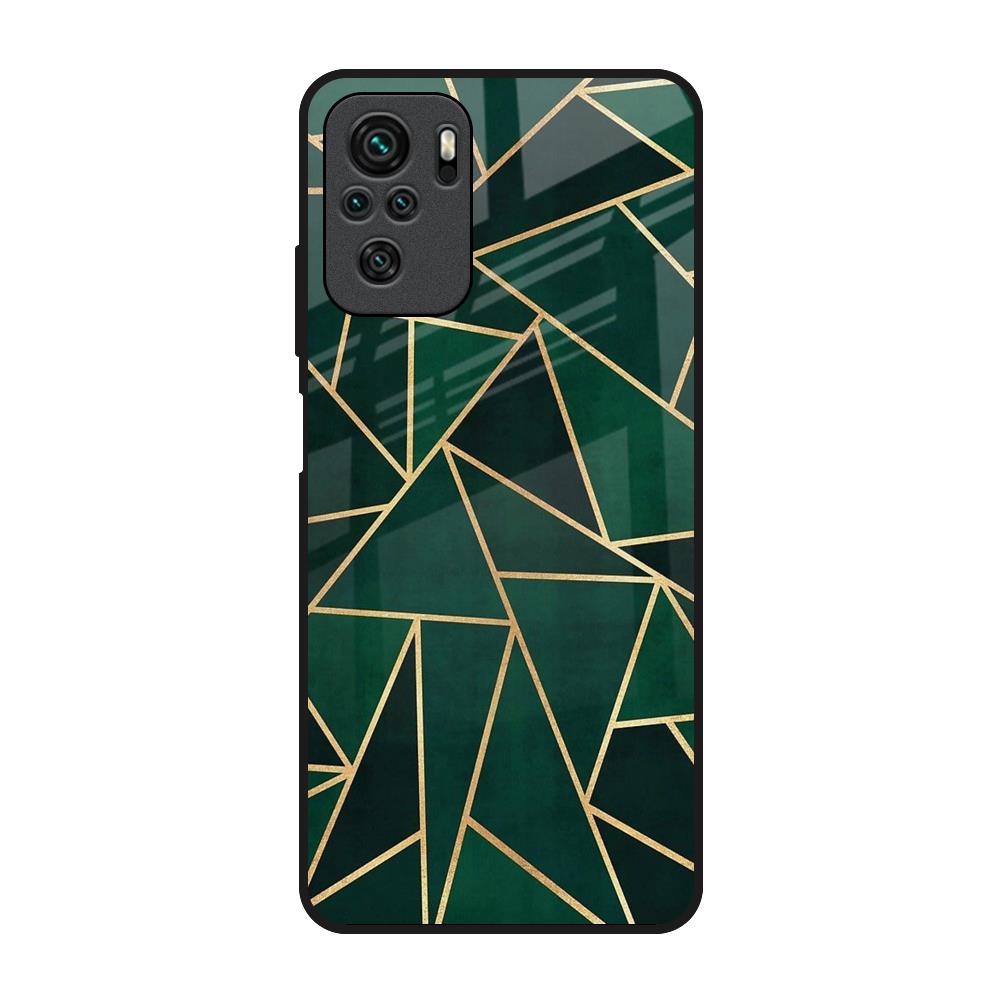 Abstract Green Redmi Note 10 Glass Back Cover Online