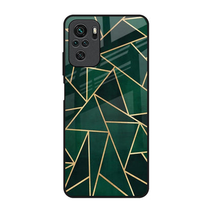 Abstract Green Redmi Note 10 Glass Back Cover Online