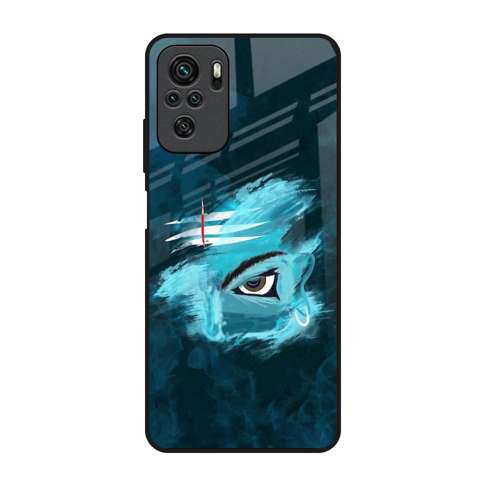 Power Of Trinetra Redmi Note 10 Glass Back Cover Online