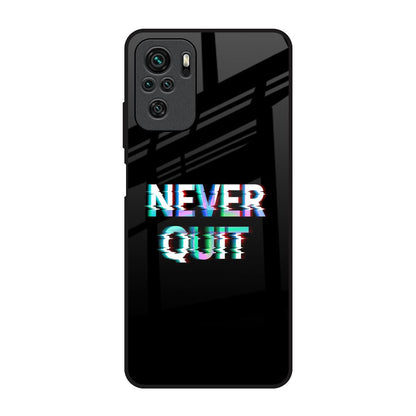 Never Quit Redmi Note 10 Glass Back Cover Online