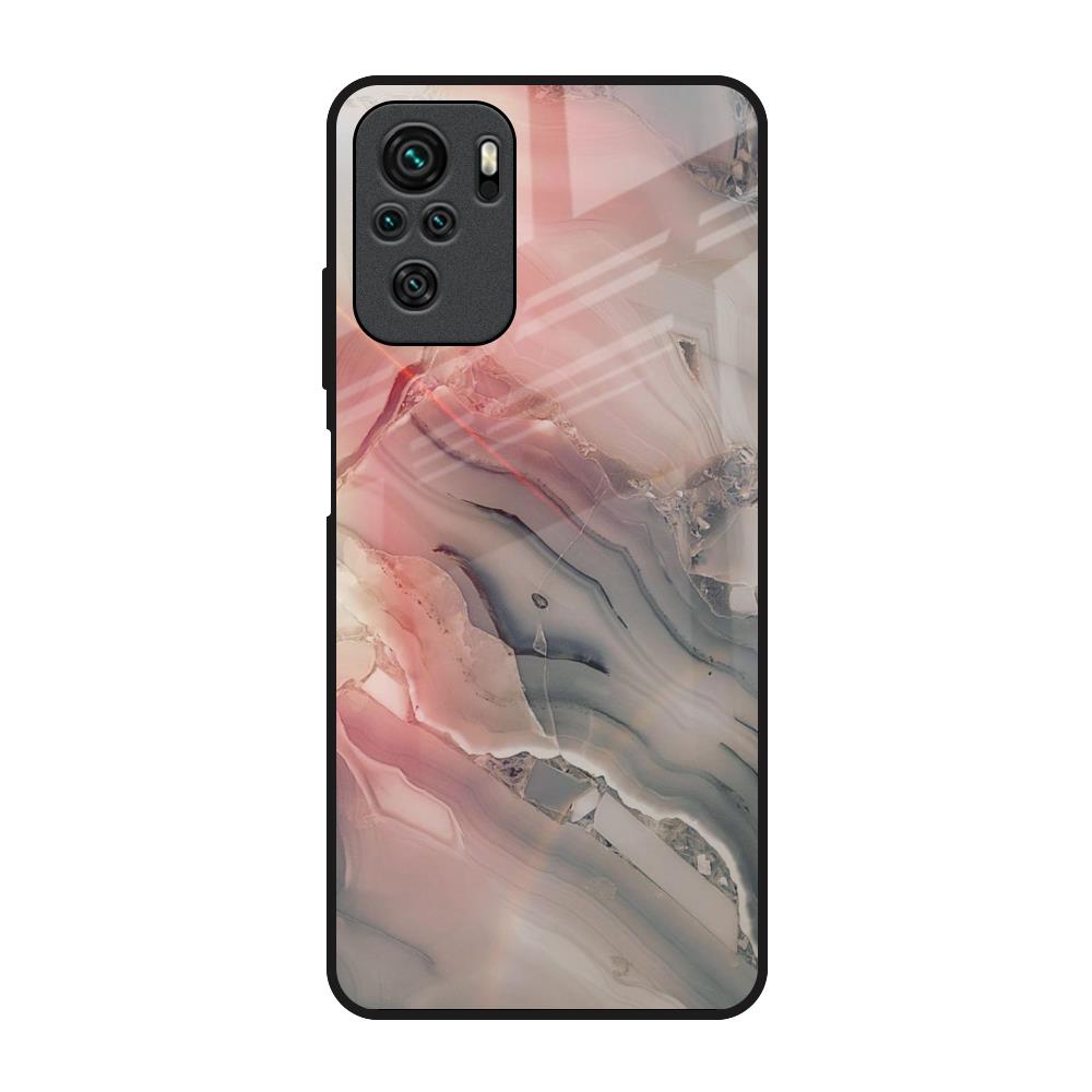 Pink And Grey Marble Redmi Note 10 Glass Back Cover Online