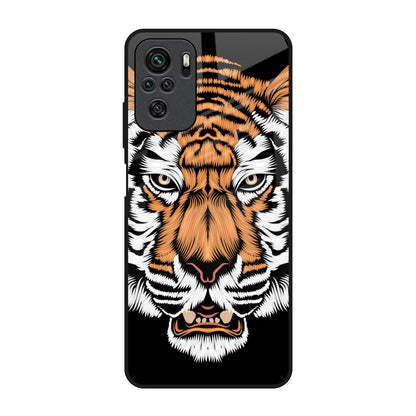 Angry Tiger Redmi Note 10 Glass Back Cover Online