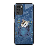 Kitty In Pocket Redmi Note 10 Glass Back Cover Online