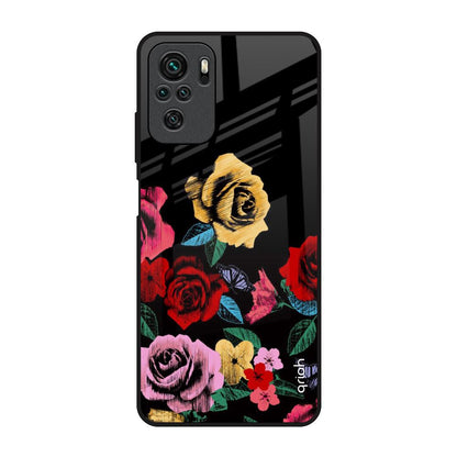 Floral Decorative Redmi Note 10 Glass Back Cover Online