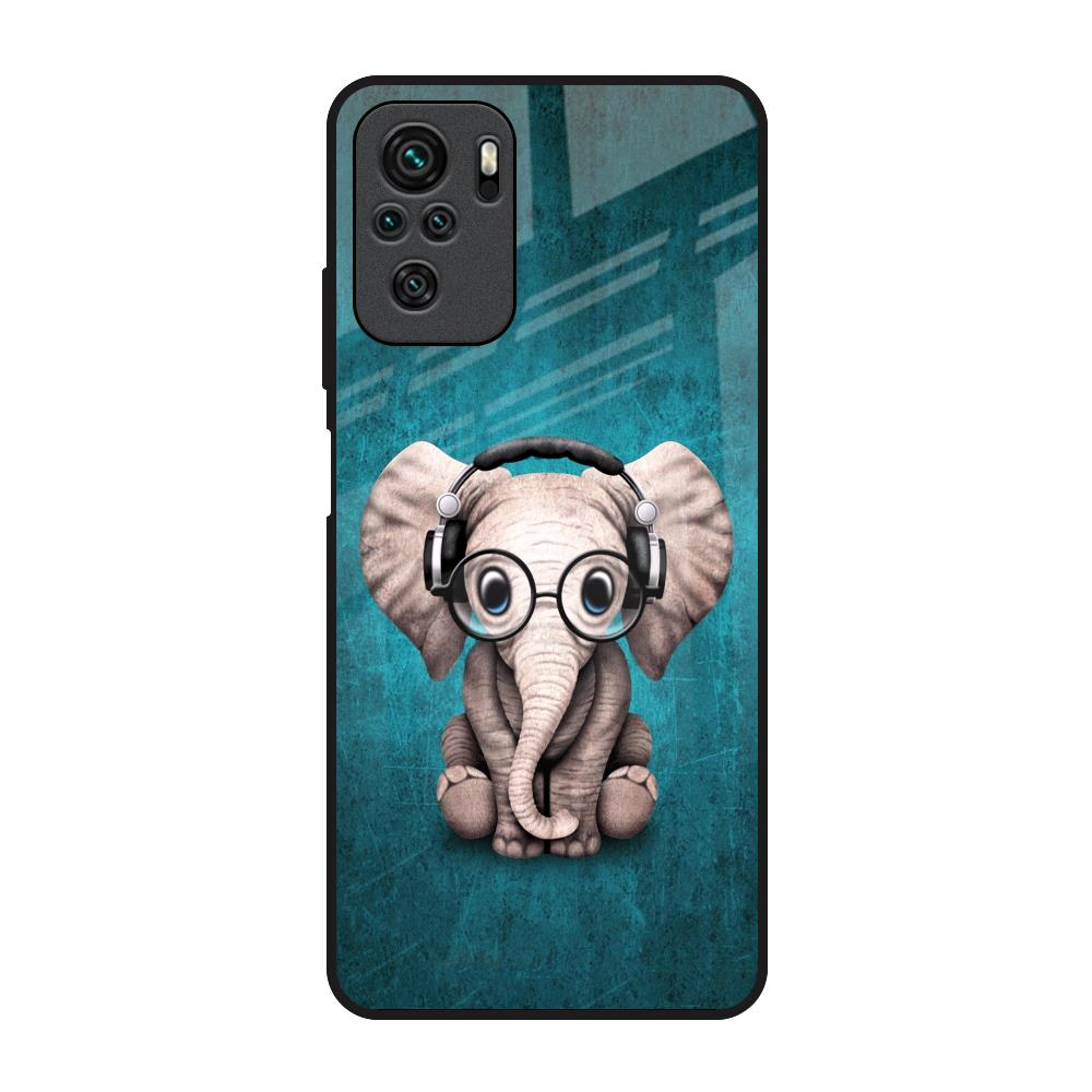 Adorable Baby Elephant Redmi Note 10 Glass Back Cover Online