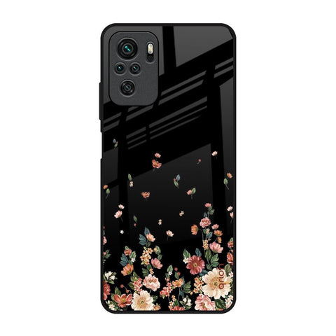 Floating Floral Print Redmi Note 10 Glass Back Cover Online