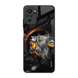 Aggressive Lion Redmi Note 10 Glass Back Cover Online