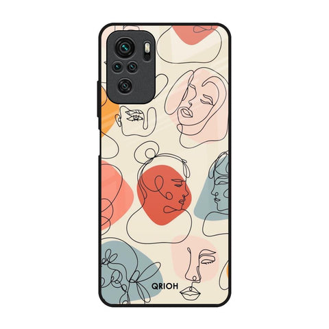 Abstract Faces Redmi Note 10 Glass Back Cover Online
