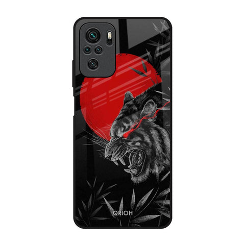 Red Moon Tiger Redmi Note 10 Glass Back Cover Online