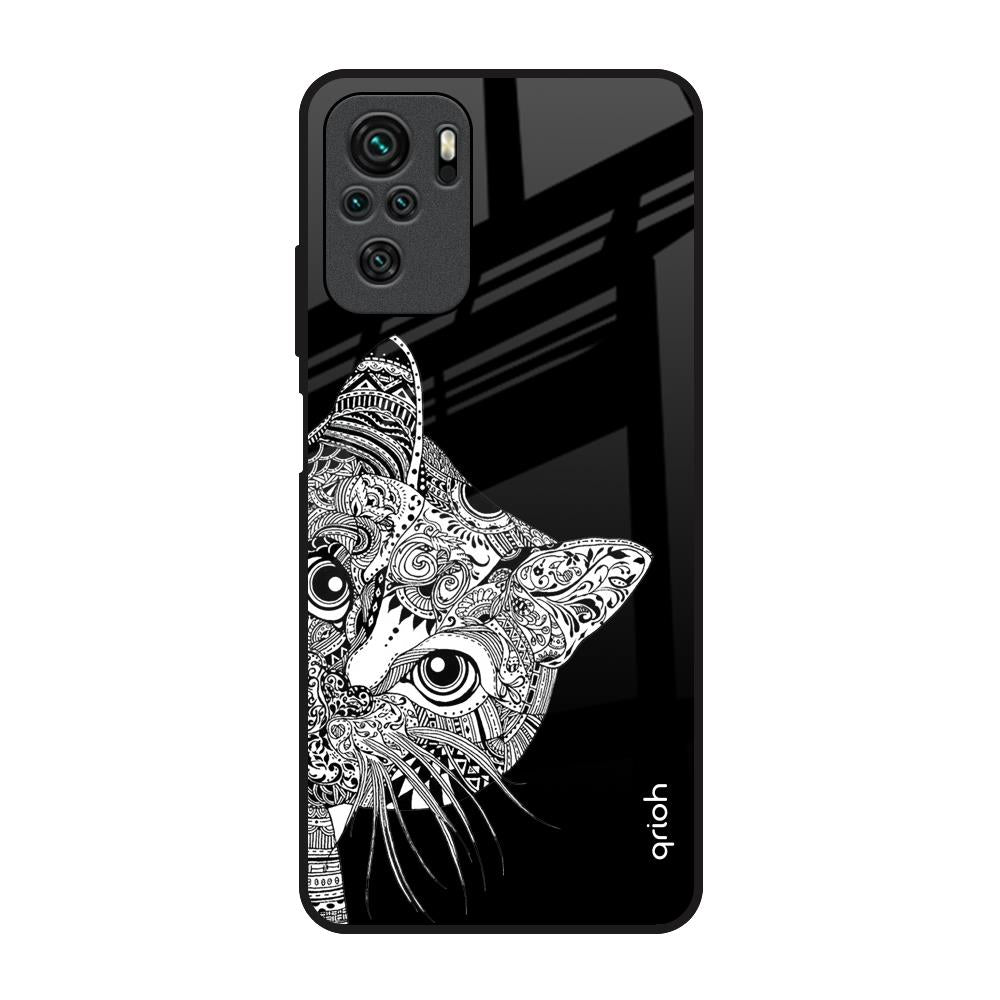 Kitten Mandala Redmi Note 10 Glass Back Cover Online