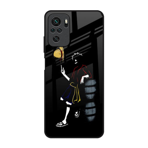 Luffy Line Art Redmi Note 10 Glass Back Cover Online