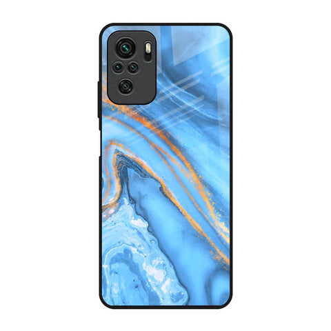 Vibrant Blue Marble Redmi Note 10 Glass Back Cover Online