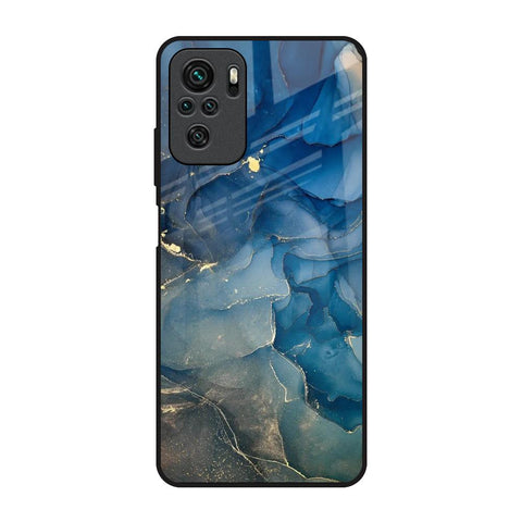 Blue Cool Marble Redmi Note 10 Glass Back Cover Online