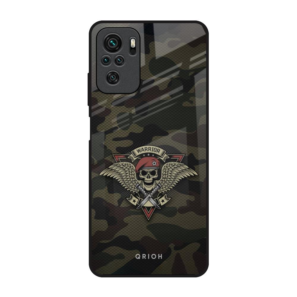 Army Warrior Redmi Note 10 Glass Back Cover Online