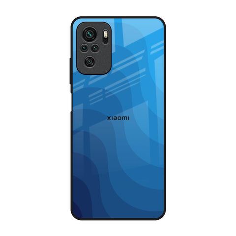 Blue Wave Abstract Redmi Note 10 Glass Back Cover Online