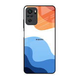 Wavy Color Pattern Redmi Note 10 Glass Back Cover Online