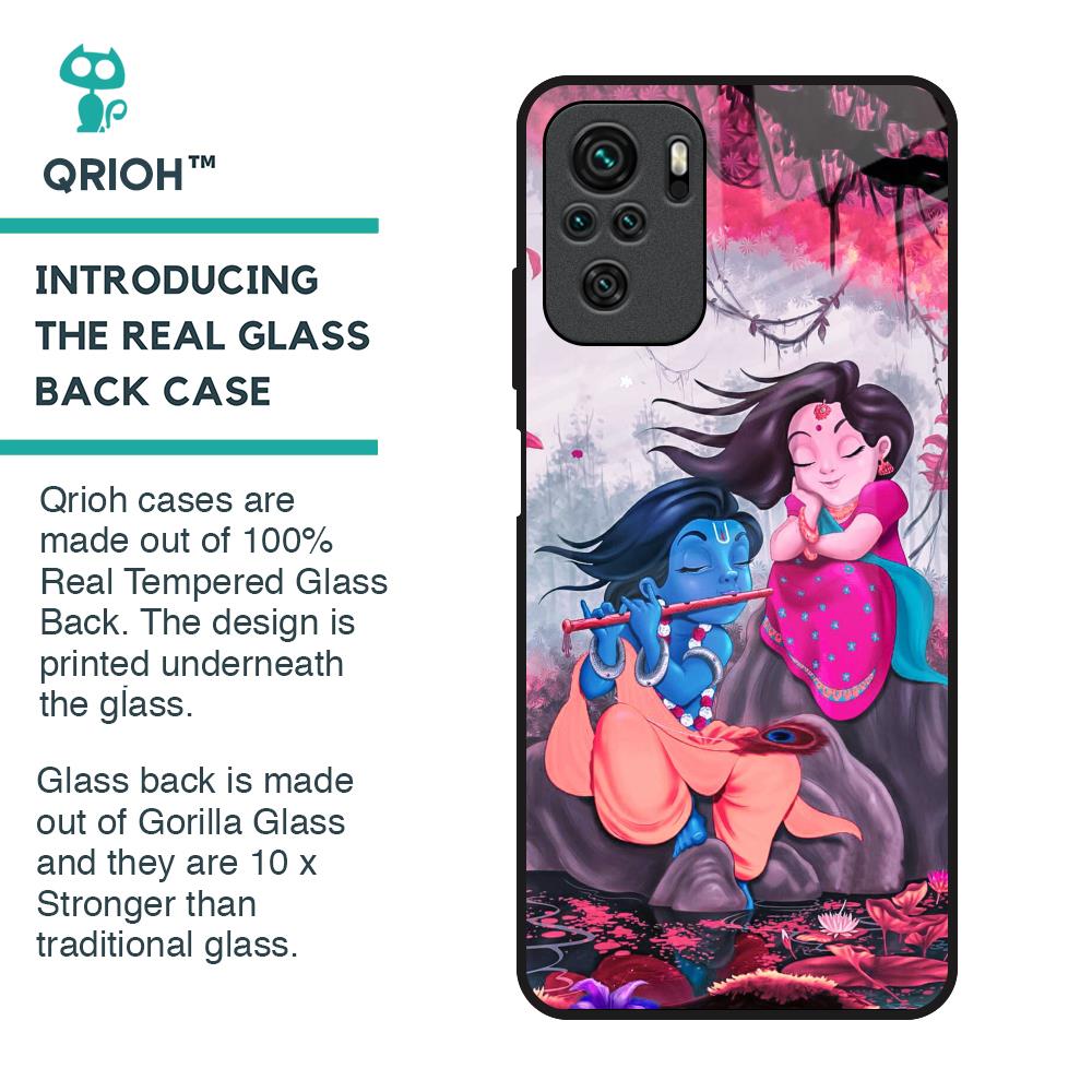 Radha Krishna Art Glass Case for Redmi Note 10
