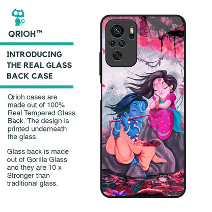 Radha Krishna Art Glass Case for Redmi Note 10
